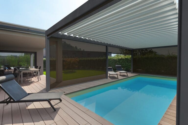 Pergola als Poolüberdachung Pergola als Poolüberdachung